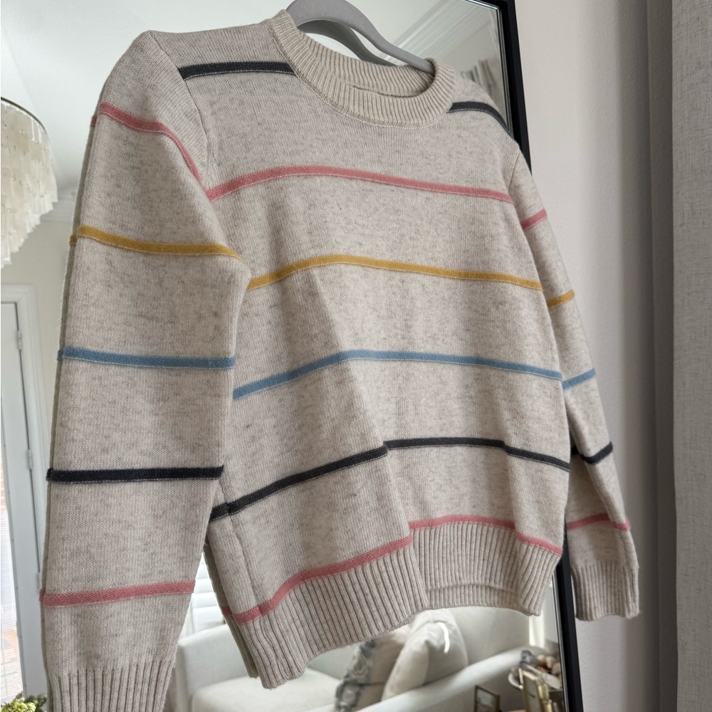 Colorful Striped Women's Crew Neck Sweater